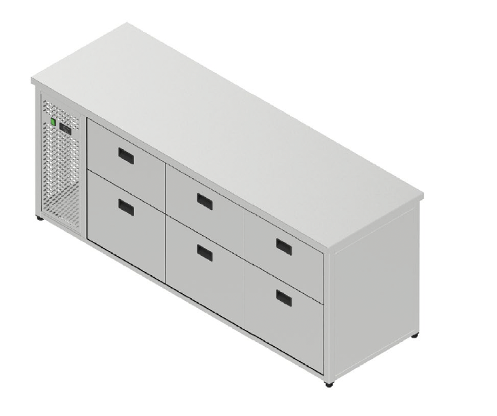 Chladiaci stôl nápojový - 6 zásuviek