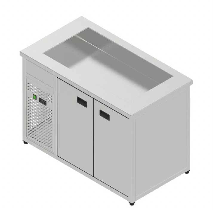 Chladiaci stôl s chladiacou vaňou