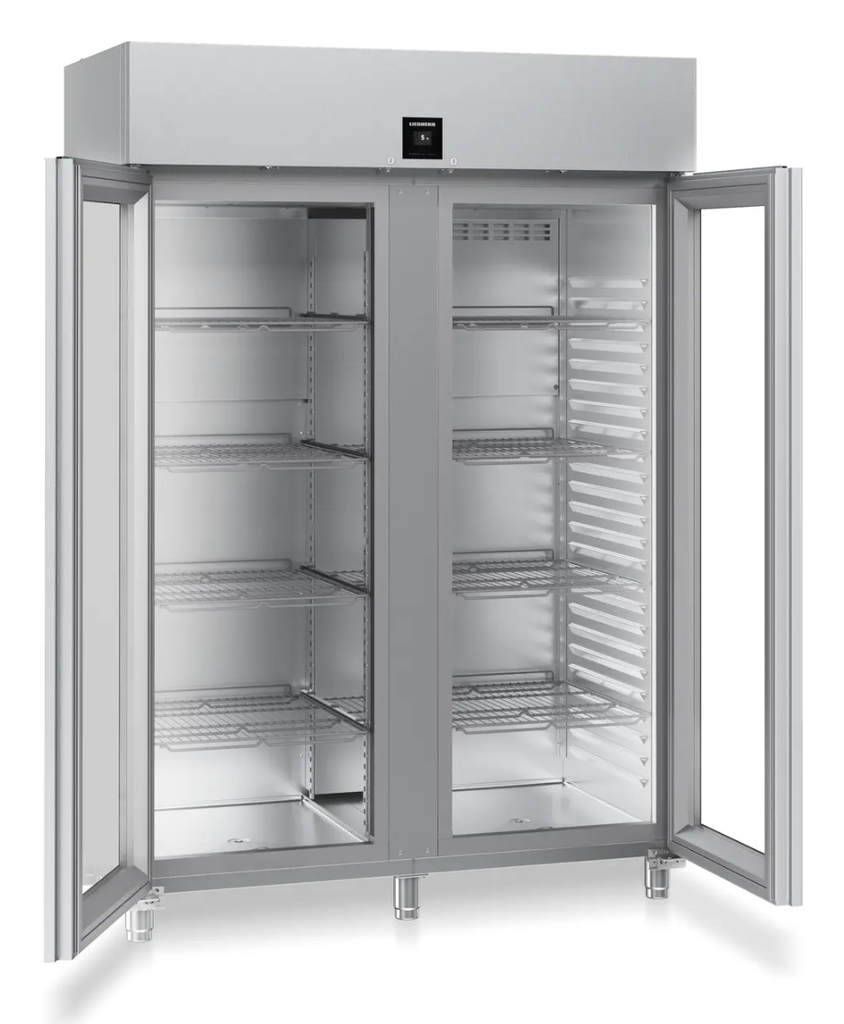 Chladiaca skriňa Perfection GN 2/1, nerez, ventilované chladenie, 2 presklené dvere, 1414 l