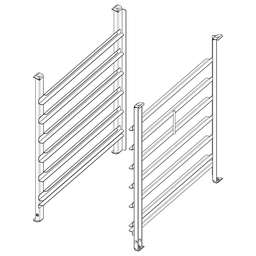 [60.61.373] Závesný rám typ 6-1/1, 6 zásuvných roštov, rozteč 68 mm
