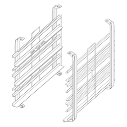[60.61.649] Závesný rám typ 6-1/1, 6 zásuvných roštov, rozteč 72 mm