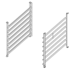 [60.62.168] Závesný rám typ 6-2/1, 7 zásuvných roštov bez L lišty, rozteč 65 mm