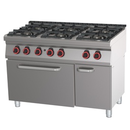 [SPBT-70/120-21GE] Sporák kombinovaný, skrinka, 6 x horák, 1200/700