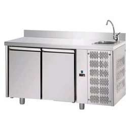 [TF02MIDGNLAL] Chladiaci stôl GN 1/1, 2 - sektorový s drezom, so zadným lemom