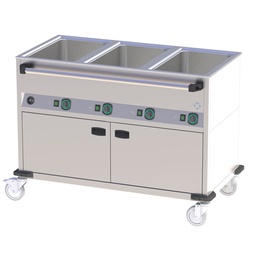 [BMPD-3120 CSH] Vozík ohrevný s vyhrievanou podstavbou, 3xGN1/1