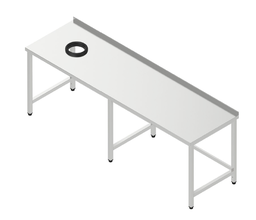 Pracovný stôl veľký s dierou na odpad vľavo