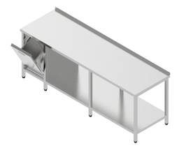 Pracovný stôl veľký s policou a výklopným košom