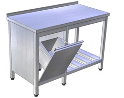 Pracovný stôl s roštovou policou a výklopným košom