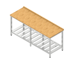 Pracovný stôl s bukovou doskou veľký s roštom