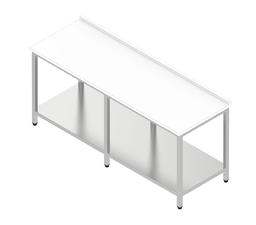 Pracovný stôl veľký s plastovou doskou, s policou