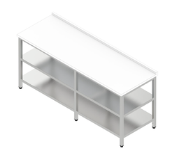 Pracovný stôl veľký s plastovou doskou a 2 policami