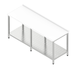 Pracovný stôl veľký s plastovou doskou a dierovanou policou