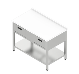 Pracovný stôl dvojzásuvkový s plastovou doskou