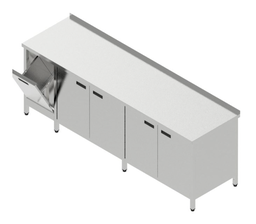 Pracovná skriňa veľká s dverami a výklopným košom