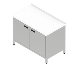 Pracovná skriňa s krídlovými dverami a plastovou doskou