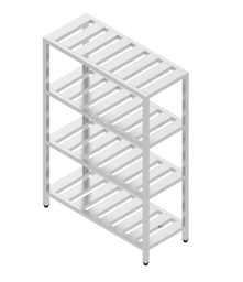 Regál so 4 roštovými policami zváraný