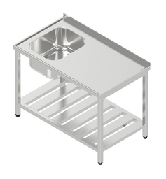 Umývací stôl jednodrez krytovaný s roštovou policou