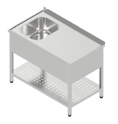 Umývací stôl jednodrez krytovaný s dierovanou policou