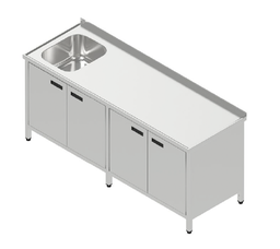 Umývací stôl jednodrez veľký krytovaný s krídlovými dverami