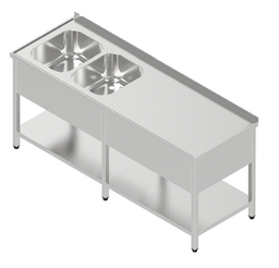 Umývací stôl dvojdrez veľký krytovaný s policou