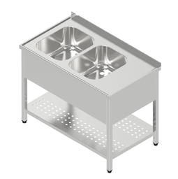 Umývací stôl dvojdrez krytovaný s dierovanou policou