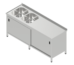 Umývací stôl dvojdrez krytovaný veľký s posuvnými dverami