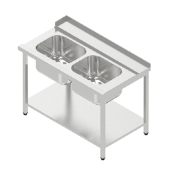 Vstupný stôl umývací dvojdrez s policou