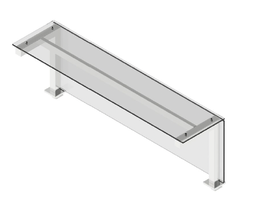 Hygienický zákryt hranatý - vrch sklo