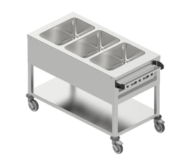 Výdajný ohrevný vozík s delenými vaňami