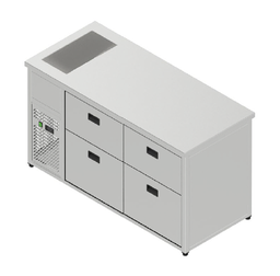 [PNV-040_1580x700x900] Chladiaci stôl nápojový s chladiacou vaňou - 4 zásuvky