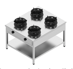 Plynový sporák priestorový- 4 horáky - 4x18 kW, V 850 mm