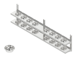 Nástenná polica na kruhové koreničky - dvojitá